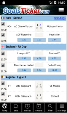 Livescore Android App GoalsTicker.com