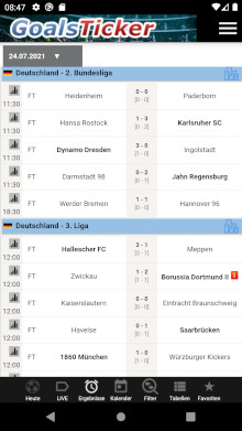 Livescore Android App GoalsTicker.com