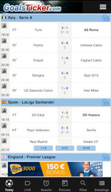 Livescore App Android Iphone Tablet Goals Ticker